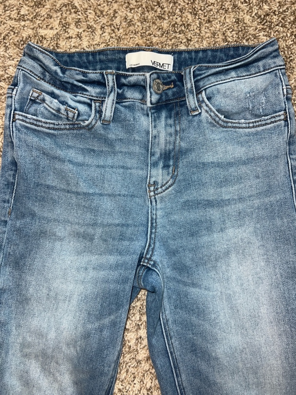 VERVET HAMPTON HIGH RISE CROP STRAIGHT LEG JEANS MEDIUM BLUE WASH Sz 0/24 - Picture 10 of 15